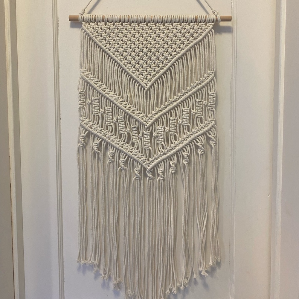 Knotted boho hanging tapestry